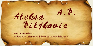 Aleksa Miljković vizit kartica
